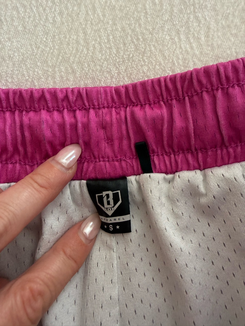 BL101 Athletic Shorts in Fuchsia with Graphic Accent - Picture 3 of 5